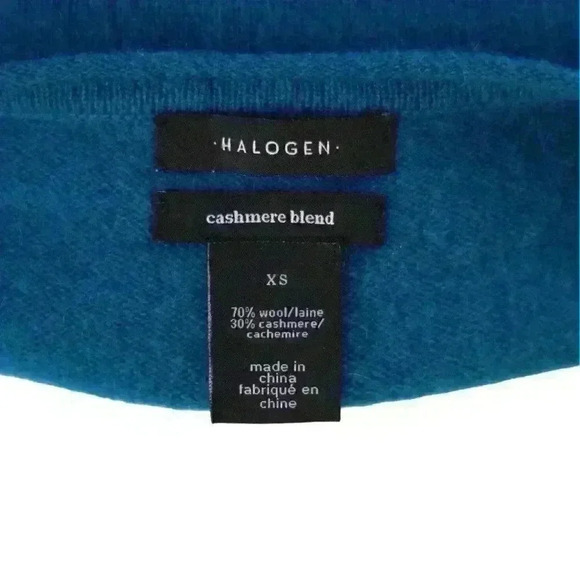 Halogen Teal Cashmere Sweater Size XS - Picture 4 of 6